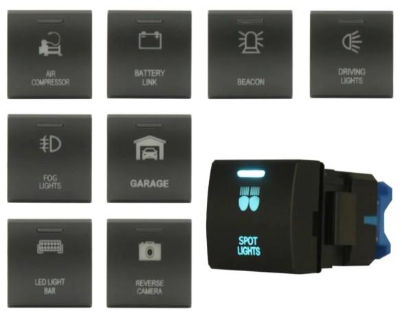 Custom Logo DC 12V 3A Reverse Camera LED Push Button Switch For Toyota Square Landcruiser Prado