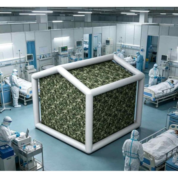 High-strength PVC Composite Inflatable Decontamination Tent with Dual Spray Gun System for Wide Temperature Range Operations
