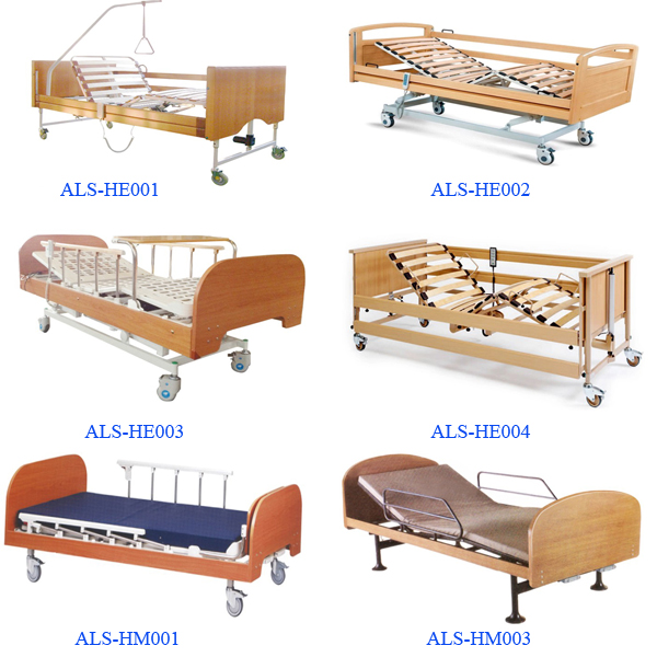 Simple Electric Medical Hospital Beds / Home Care Bed Linak Motor With Mattress (ALS-HE005)