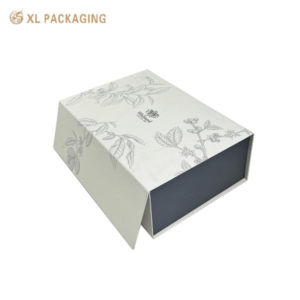 Matte Flat-Pack Foldable Tea Box Easy Assembly Gift Box for Coffee Tea with Silver Foil Logo