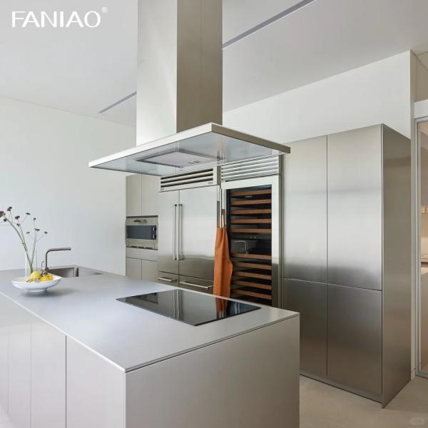 Wholesale Price 304 Stainless Steel Kitchen Cabinets Modern Wooden White High Gloss Kitchen Pantry Cabinet With Sink