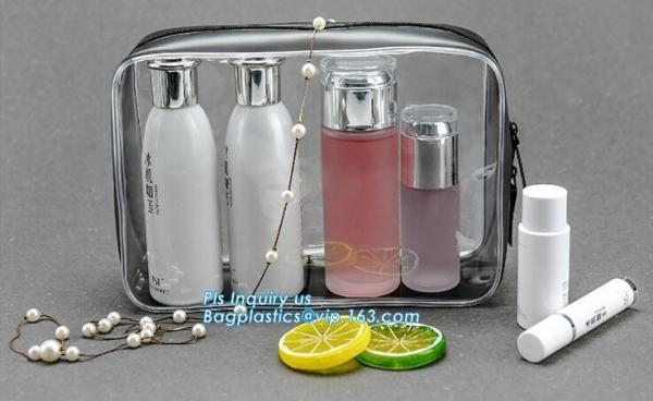 clear hanging toiletry bag pvc cosmetic bag, promotional plastic pvc clear transparent cosmetic bag, top zipper soft tra