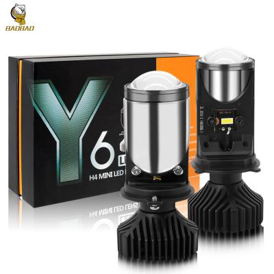 Alumínio Y6 Mini H4 Super Projector Branco Lente LED Car Head Light Bulb