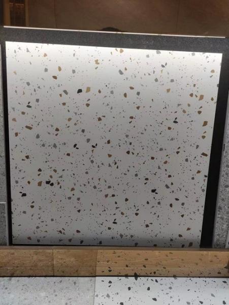 White Terrazzo Look Ceramic Tile 600x600mm Chemical Resistance
