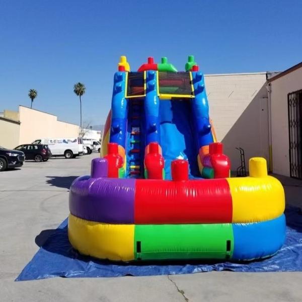 5-10 Passenger Inflatable Water Slide Pool Rental with Rainbow Pool and Slide Package