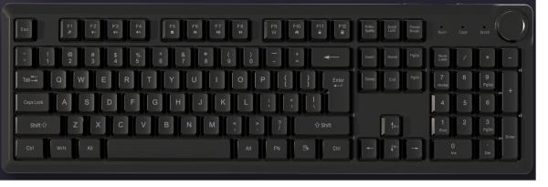 ETEK Full-Size USB Wired Keyboard,448mm, ABS+Membrane, FN Function Keys, Silver Membrane, Black Keycaps