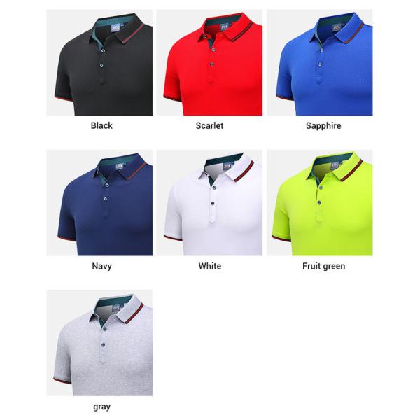 Logo Printable Custom Work Polo Shirts Collared Style Breathable 100% Cotton Fabric