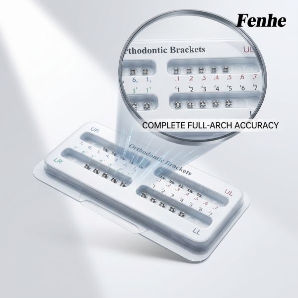Dental Orthodontic Brackets with Roth and MBT Base Types for Simple Operation and 0.018/0.022 Slot Sizes