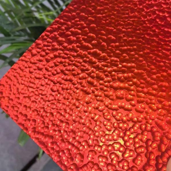 Bright AISI 304 Stainless Steel PVD China Red Color Stainless Steel Hammered Sheet
