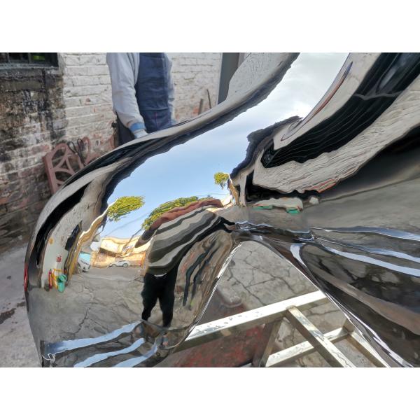 Silver Decorative Garden Ornaments , Pool Contemporary Garden Sculptures