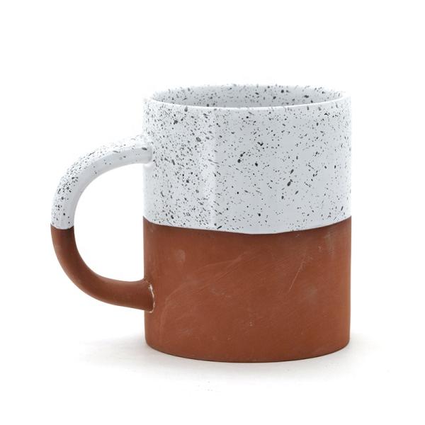10 унций креативная керамическая чашка для чая и кофе с двухцветной ручкой