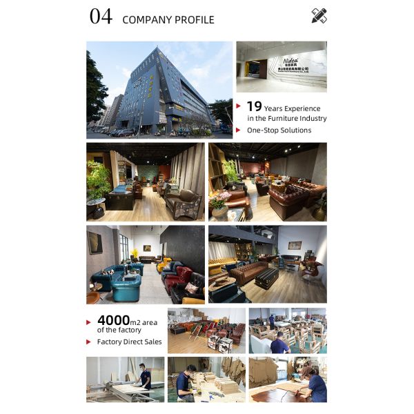 Nidea #8956 Luxury Genuine Leather Sectional Sofa Set American Retro Design Comfortable Durable for Living Room Office Apartment Hotel Use