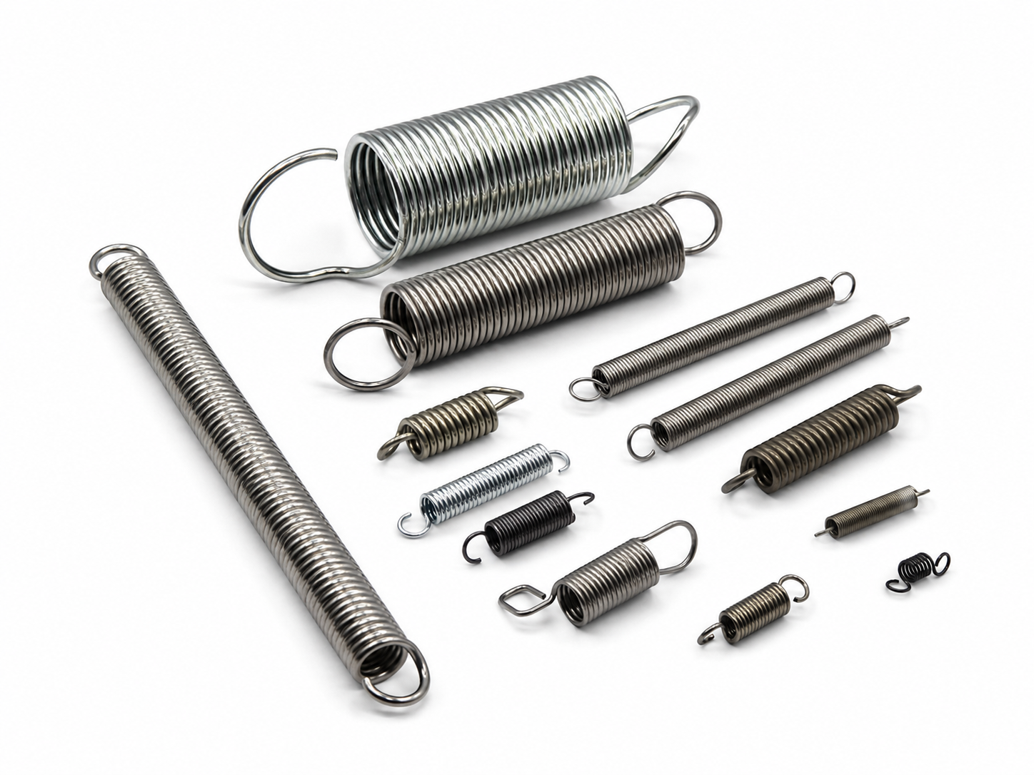 Custom Heavy Duty Tension Spring Coil Extended Hook Nickel Plating