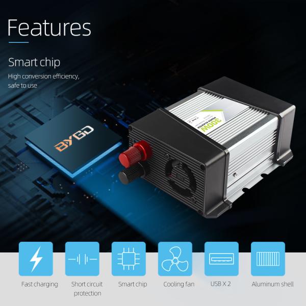 1.5Kw Car Battery Charger Dc Inverter Ac Adapter Holder Charger 1500W Car Power Inverter Dc 12V To 110V/120V Ac