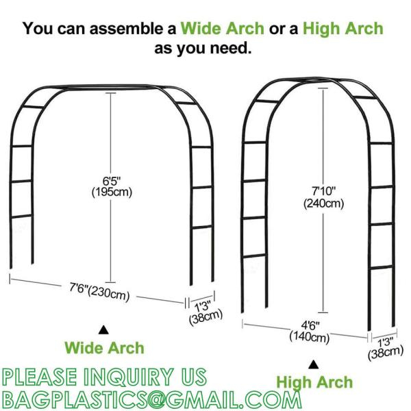 Metal Garden Arbor Wedding Arch, Combination for Various Climbing Plants, Rose Vines, Bridal Party Decorati