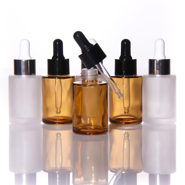 Bouteille de sérum pour huile faciale de verre congelé de 15 ml et 30 ml vide Emballage Pompe en verre Bouteille gouttelette pour huile de sérum cosmétique