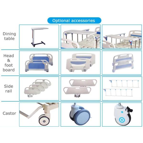 Manual Adjustable 1 Cranks 200kgs Semi Fowler Hospital Bed One Functions