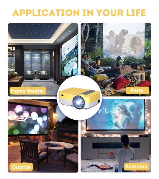 Z6 Mini Portable Projector Android 9.0 White 720P 180 ANSI Lumens Projector
