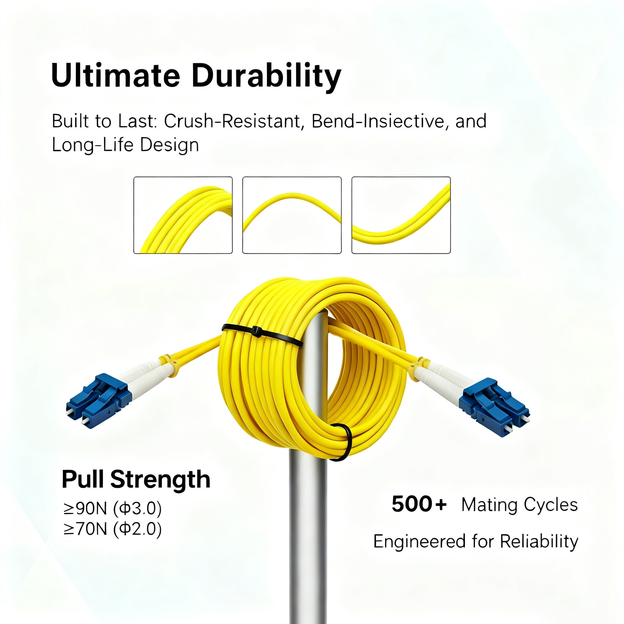 LC-LC Duplex Fiber Patch Cable Single Mode LC/UPC to LC/UPC Optical Fiber Patch Cord