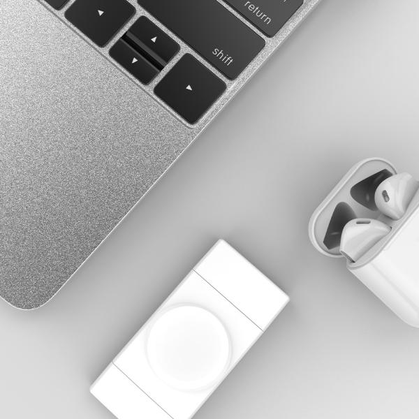Компактный размер с двойным интерфейсом USB A & USB C Беспроводное зарядное устройство для часов Apple Watch и Samsung Watch