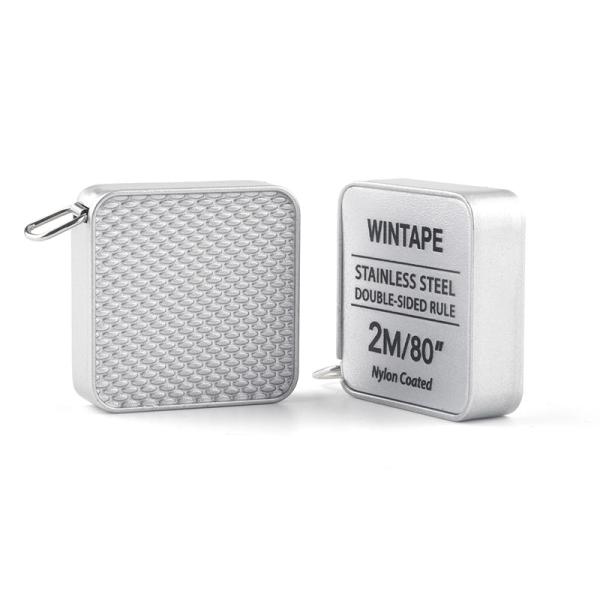 Wintape 2M/80inches Нержавеющая сталь квадратная двусторонняя рулевая тяжелая нагрузка нейлон покрытый серебром металлическая лента мера
