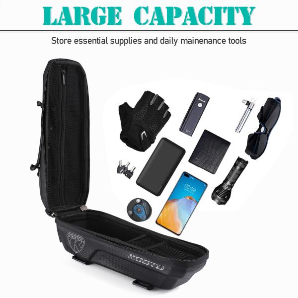 Accesorios de la bici y del ciclo de KOOTU, certificación impermeable del CE del bolso del tubo del top de la bicicleta