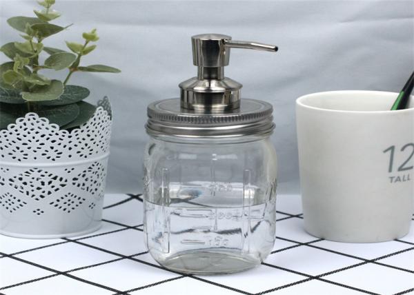 Mason Jar Lotion Dispenser Pump Top , Clip Lock Stainless Steel Lotion Pump