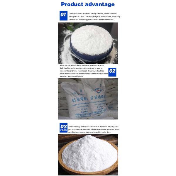 Cinza de sódio de qualidade alimentar em pó branco claro e denso para a indústria do papel