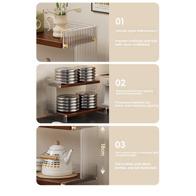 Factory Wholesale Multi-Purpose Minimalist Coffee Cup Storage Cabinet Acrylic Double Desktop Cup Storage Rack