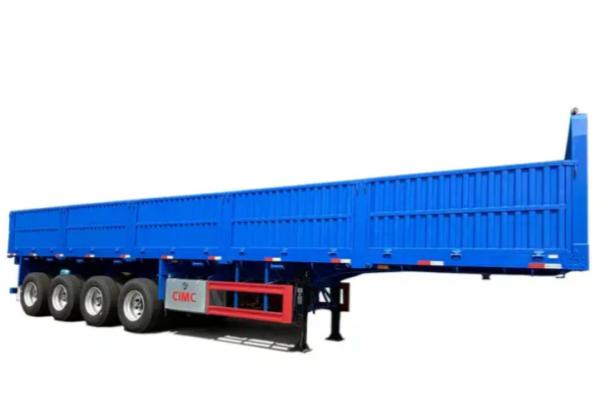 CIMC 4 eixos semi-reboque de cama plana com parede lateral de 1000 mm camião de reboque de transporte de 40 toneladas
