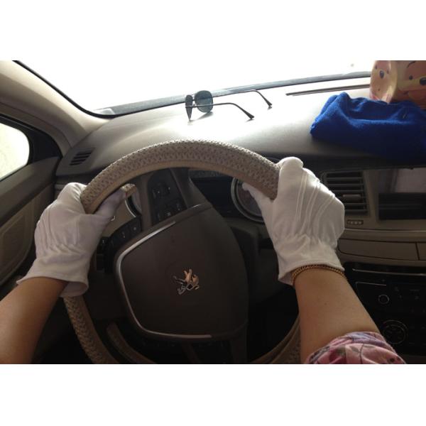 disposable mens white cotton driving gloves with three stiching lines high quality cotton anti uv