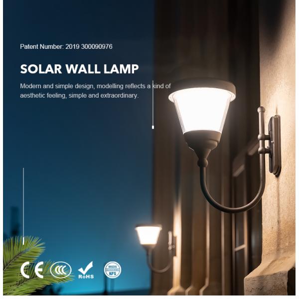 El negro a presión el fundición de la lámpara de pared solar montada en la pared de aluminio del patio de las luces IP65