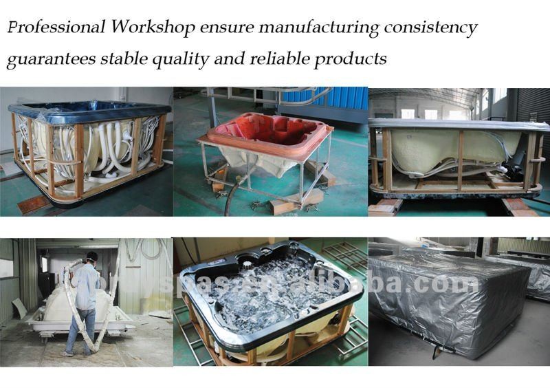 220V / 16A acrylic shell whirlpool massage outdoor portable spas hot tubs for 3-4 adults