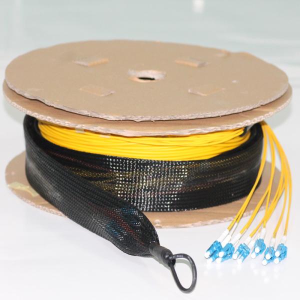 12 Cores Pre Terminated Fiber Optic Cable LC UPC To LC UPC Multimode OM3 Multiple