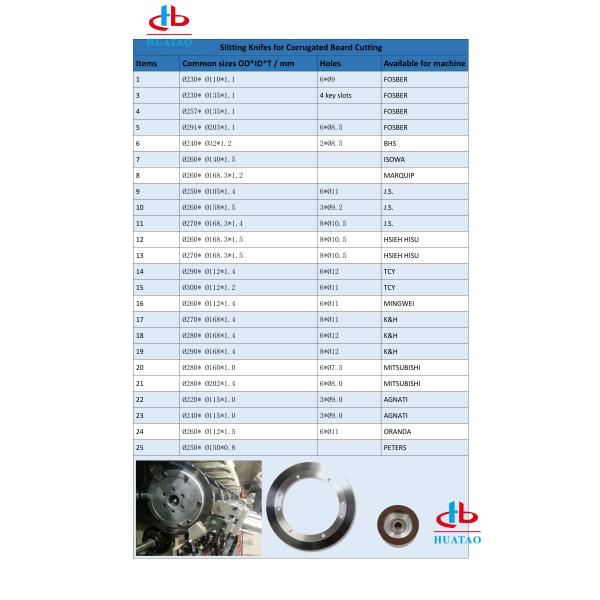 OD 330mm 90 HRA Fosber гофрировал разрезать лезвие
