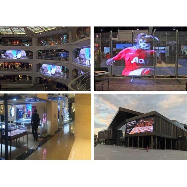 Space Saving Transparent LED Screens 1920Hz for Stores Glass Wall