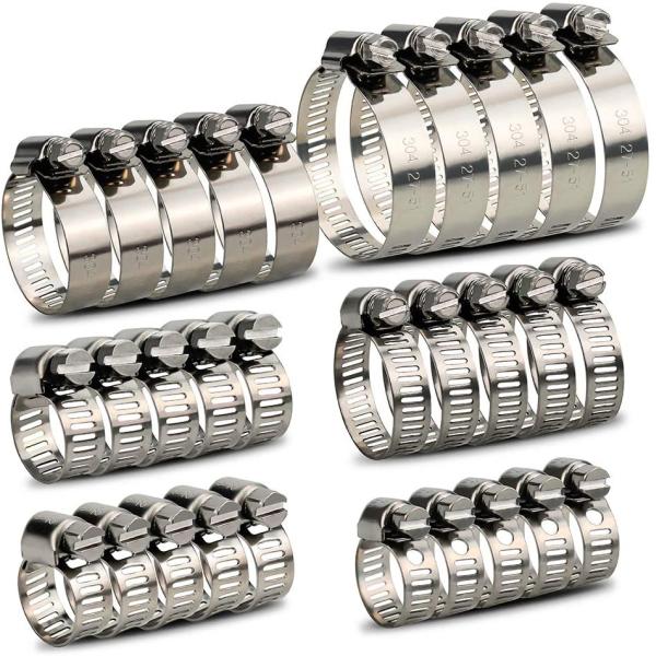 16-300mm INCH Measurement System Stainless Steel Pipe Clamp with Slotted Head Screw Hose Clamp Standard or Nonstandard