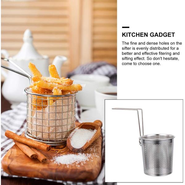 Corrosion Resistance Deep Fry Basket Stainless Steel Silver