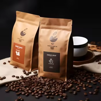 Pressure Resistant Packaging Eight Side Sealing Flat Bottom Valve Zipper Coffee Bean Coffee Packaging Bags