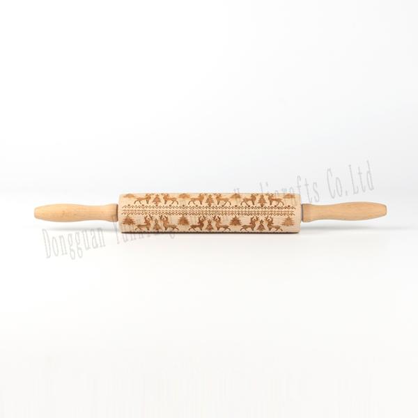 Rodillo de amasar de madera premium para hornear – Rodillo de madera de haya liso hecho a mano para masa, pasteles, galletas y pizza – Herramienta de cocina duradera y fácil de limpiar para panaderos caseros y profesionales