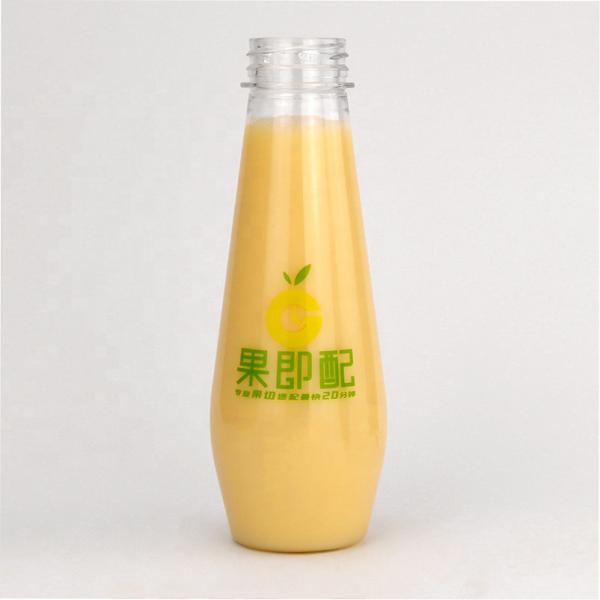 ODM Clear Plastic Juice Container 350ml Juice Bottle With Screw Cap
