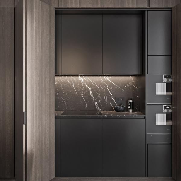 L Shape Solid Wood PVC Kitchen Cabinets Modular Kitchen PVC Cabinets