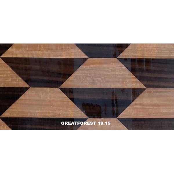 Artistic Parquet Wood Veneer Geometric Aesthetic Feeling Popular Geometric Figures 0.50mm Thickness For Wooden Door