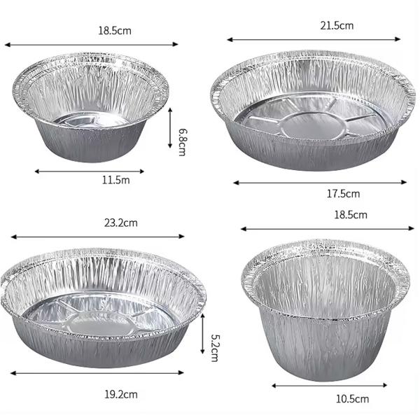 10 Inch Round Foil Pans Disposable Aluminum 2L Big Round Foil Tray