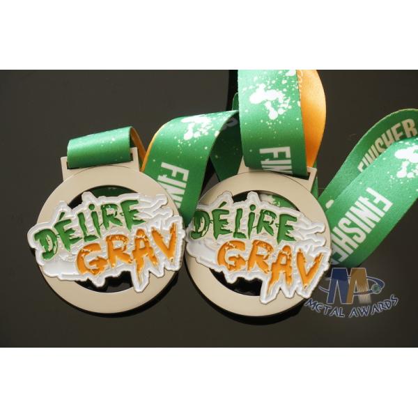 Spray White And Colors Filled Custom Award Medals For Business Gift