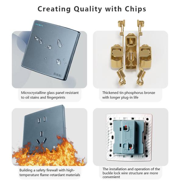 V20 Luxury Full Tempered Glass Panel Luxury UK Wall Sockets USB Socket New Design 1 2 3 4 Gang Wall Switch