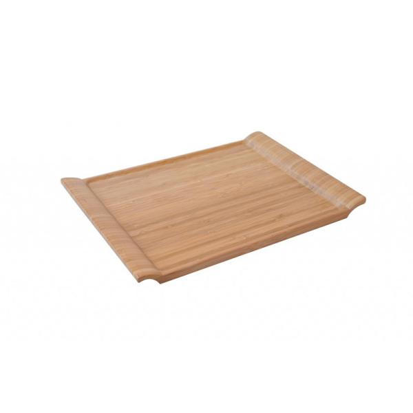 modern wood serving tray with unique handle