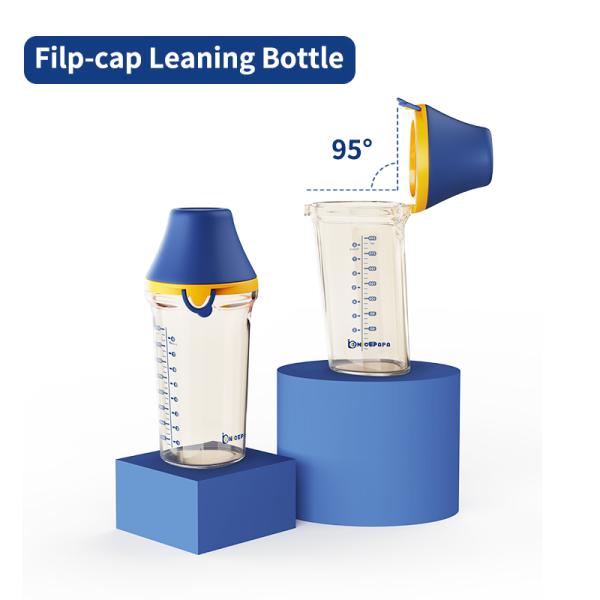 Nice Papa Wide Neck Flip Cap Baby Bottle One Hand Free BPA Free