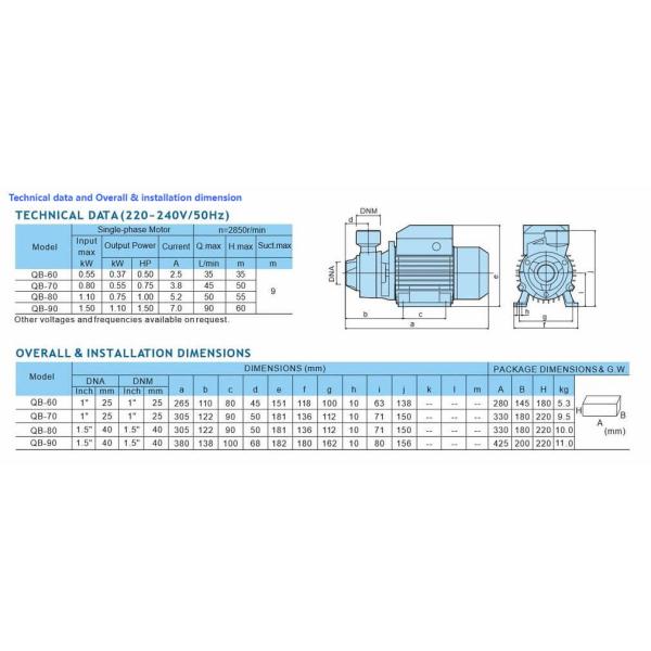 Водяная помпа 220в электрического двигателя одиночной фазы КБ 80 для домашней системы ракеты -носителя