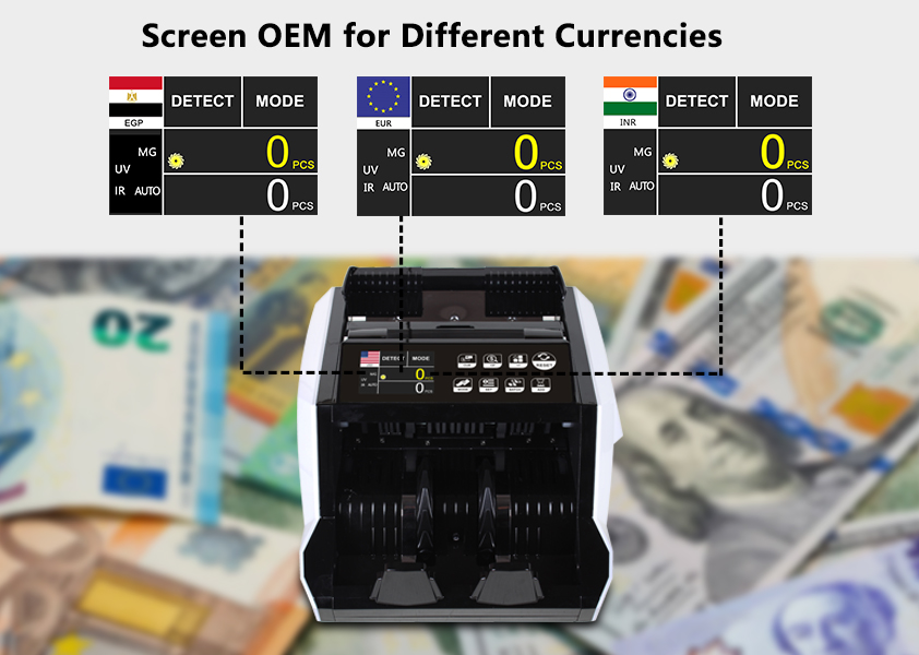 Счетчик денег TFT подвергает примечание механической обработке инфракрасн MG портативное считая NZD THB машины
